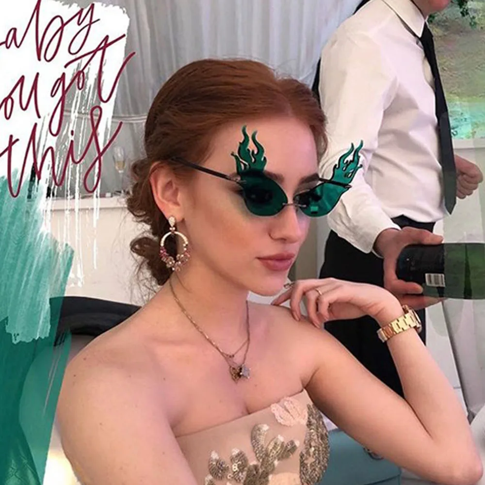 Новое поступление 2020 Модные солнцезащитные очки кошачий глаз стиль пламени