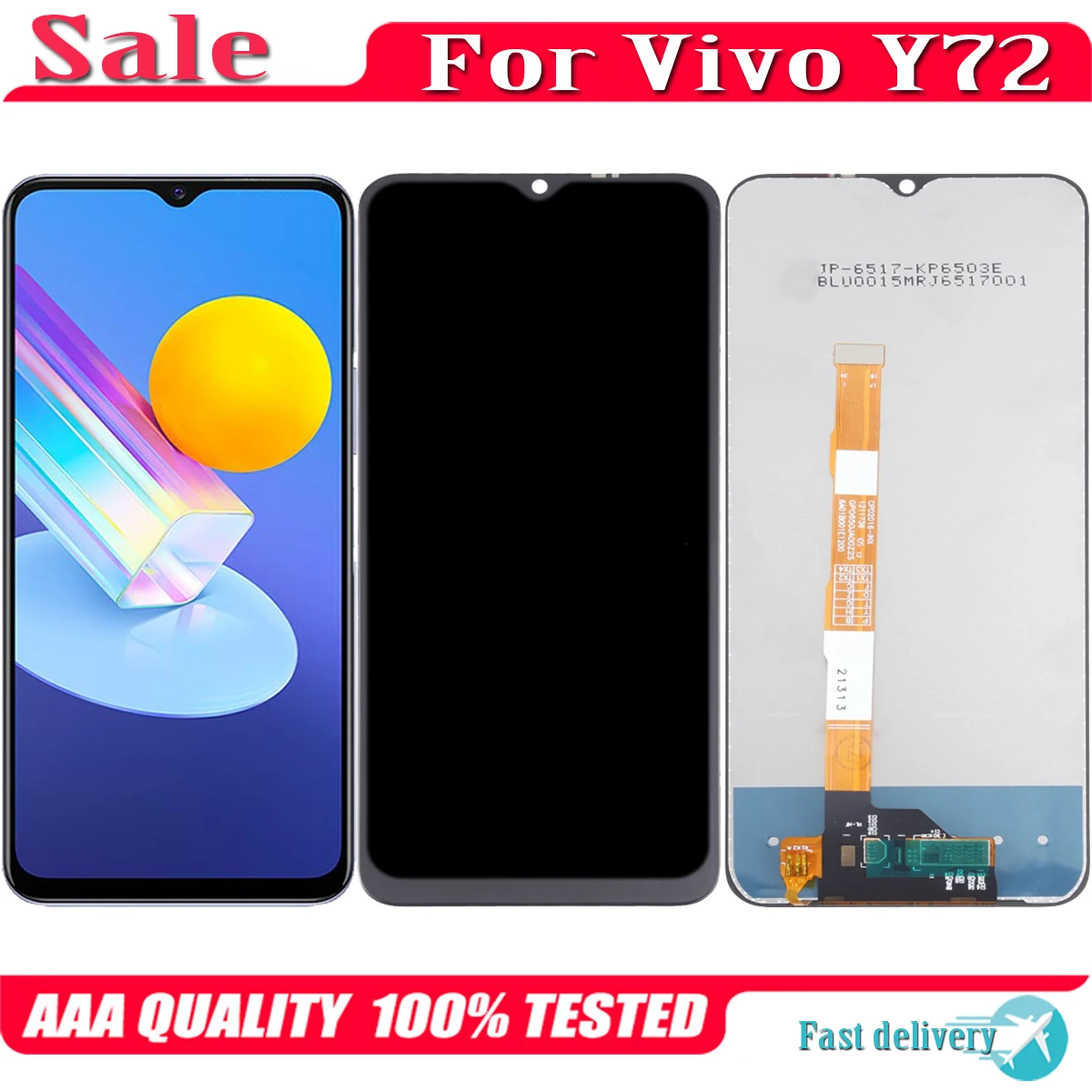 

6,58 "оригинальный для VIVO Y72 5G V2041, ЖК-дисплей, сенсорный экран, замена, дигитайзер в сборе, панель, стекло, сенсор, 100% протестирован