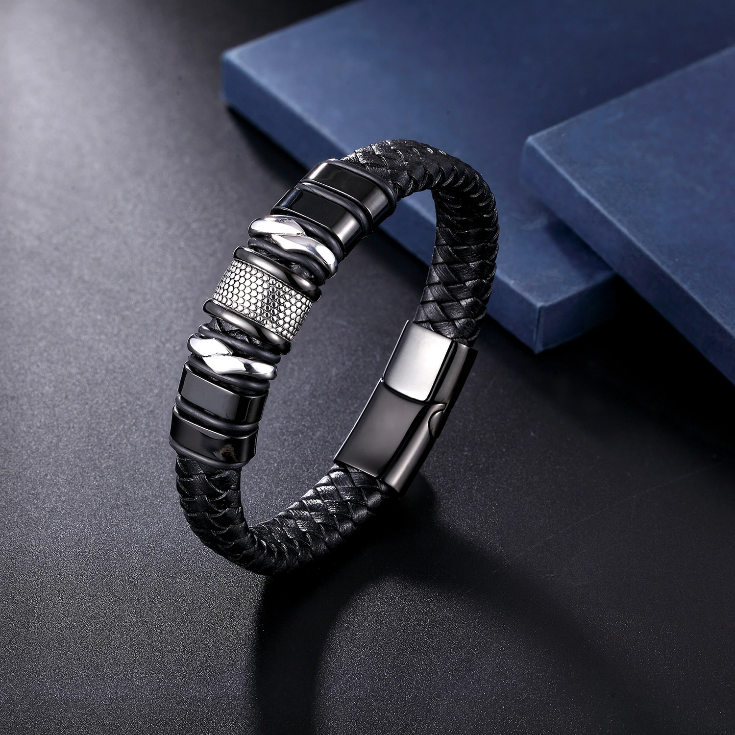 Роскошные аксессуары браслет мужской модный подарок черные браслеты из