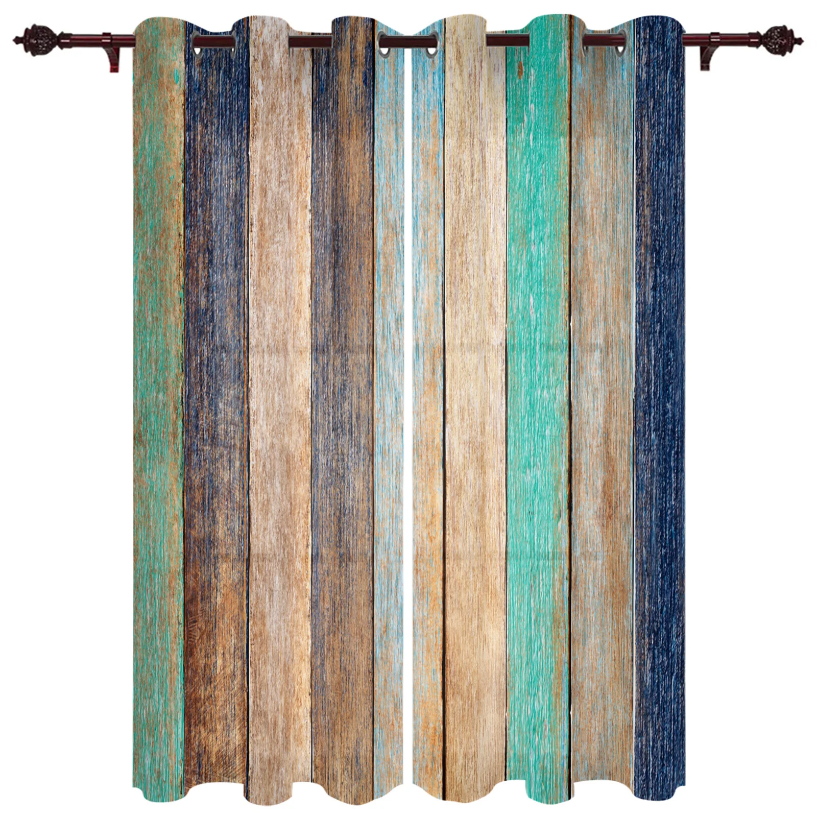 Винтажные оконные шторы с деревянной текстурой для гостиной детской спальни