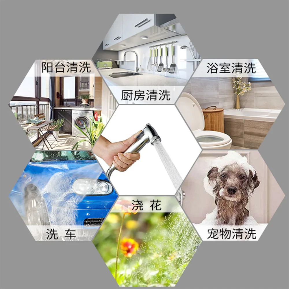 New material ABS female bidet flushing booster toilet shower head Handheld Plating plastic spray gun | Обустройство дома