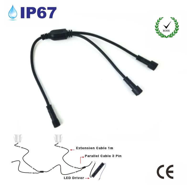 DC 12V 24V Быстрый разъем светодиодный провод 2/3 pin удлинитель параллельный кабель IP67