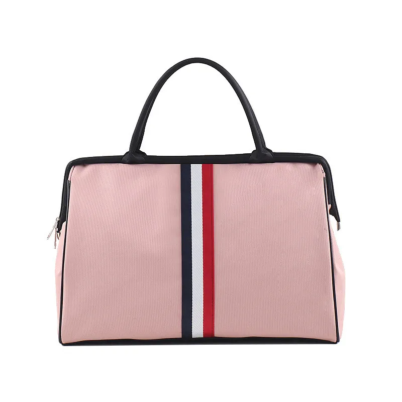 Pink 02 Женская дорожная сумка, выходные спортивные фитнес-сумки, мужские/женские сумки, сумка через плечо, унисекс, сумки на плечо, полосатая пляжная сумка LGX106 - Цвет: Pink 02