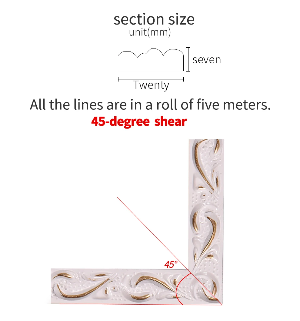 

PVC decorative soft line self adhesive door frame paper edge banding wall stickers