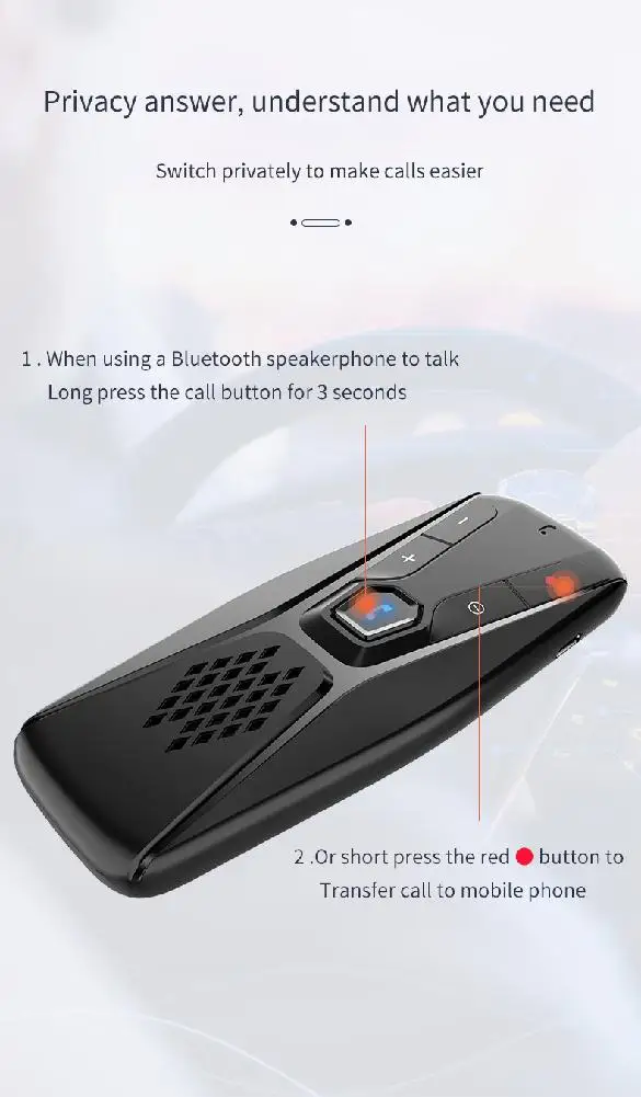 HiMISS Car Sun Visor Bluetooth Hand-free Seven Languages Audio Receiver | Автомобили и мотоциклы