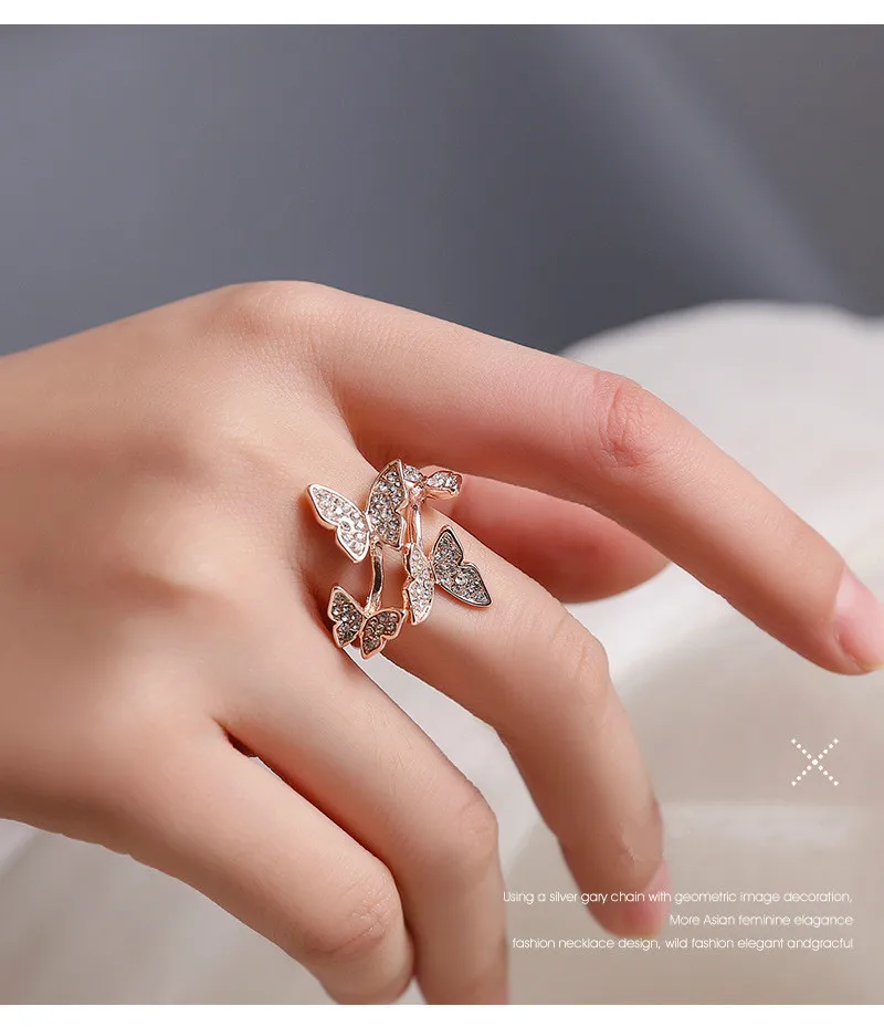 Стразы обувь с украшениями в виде цветков и бабочек полные кольца на палец для