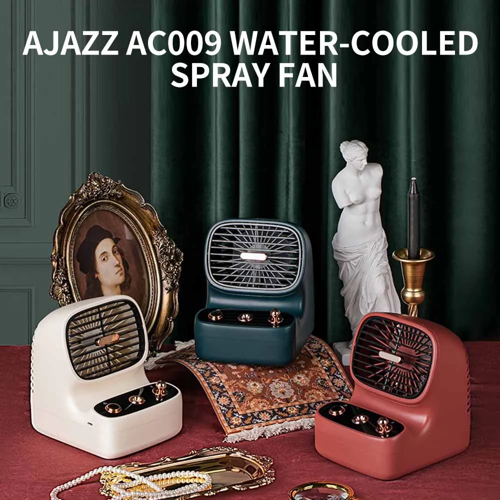 

AJAZZ AC009 Water-cooled Spray Fan with Three-gear Wind Speed 45° Air Supply Angle Adjustment 10H Spray Humidification Red