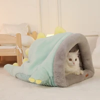 dinosaur shape cat sleeping bag pets dog tent bed self warming indoor dogs kennel house pet basket nest cozy kitten cushion