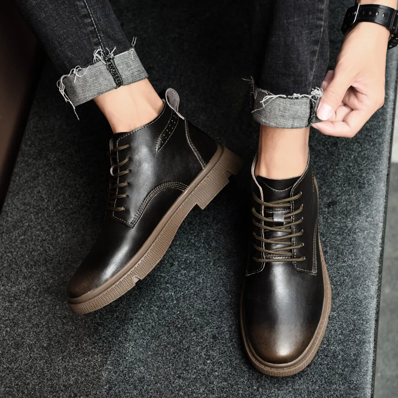 

Men Ankle Boots Winter Work Boots Men Genuine Leather Boots Black Autumn Botas Male Comfortable Shoe Zapatos De Hombre %