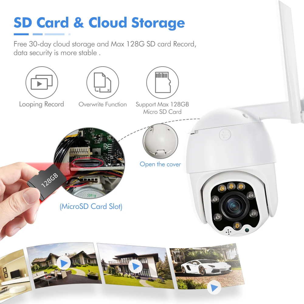 IP камера MISECU 1080P 3 Мп Wi Fi PTZ 4 кратный оптический зум|Камеры видеонаблюдения| |
