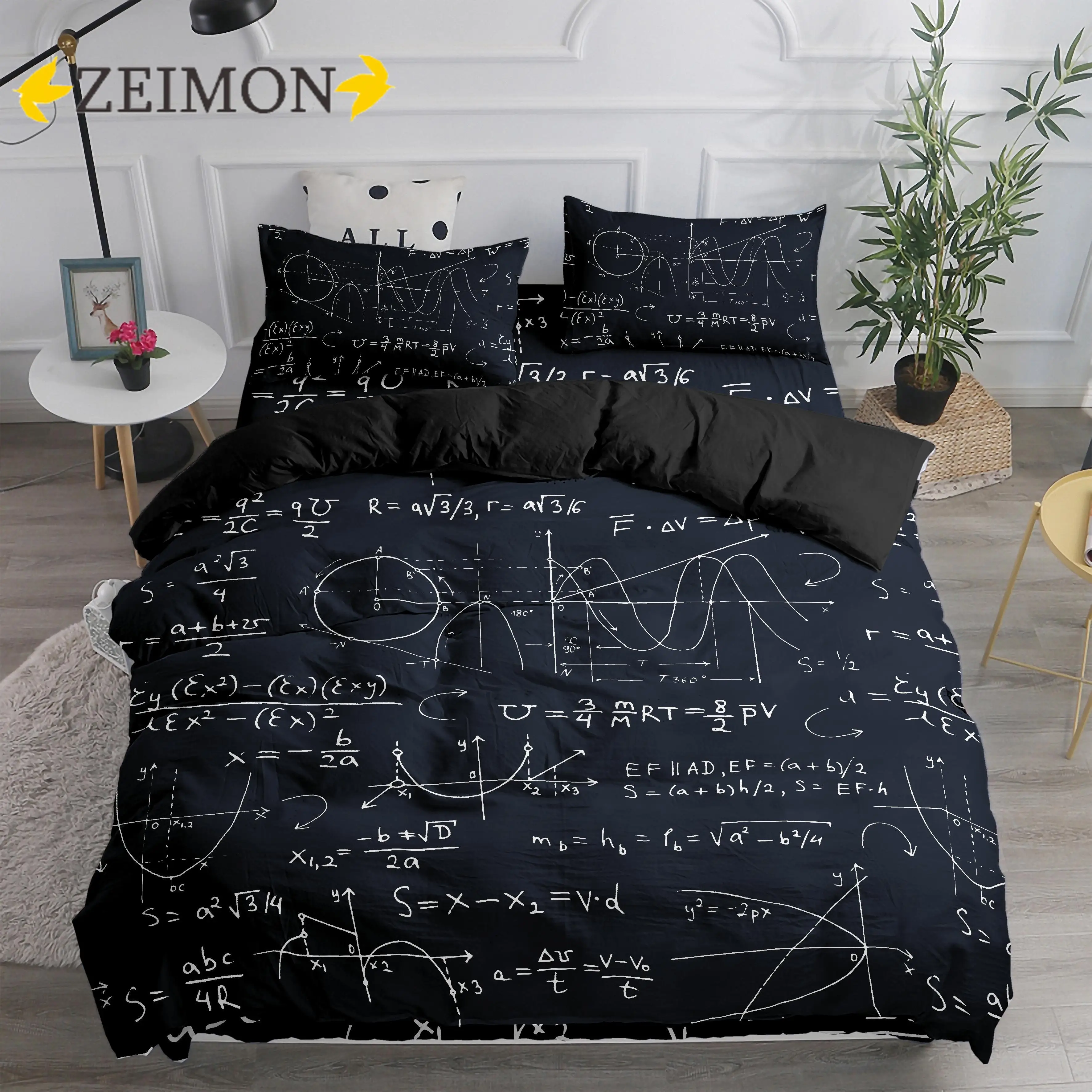 ZEIMON черный белый цвет 3D Постельное белье геометрический пододеяльник комплекты