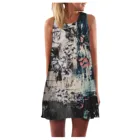Платье женское Винтажное с круглым вырезом, короткое пляжное мини-платье в стиле бохо без рукавов с принтом, тренд онлайн, лето 2021
