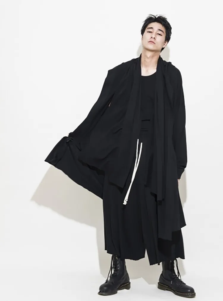 Осенние и зимние мужские повседневные свободные брюки юбки размера плюс широкие