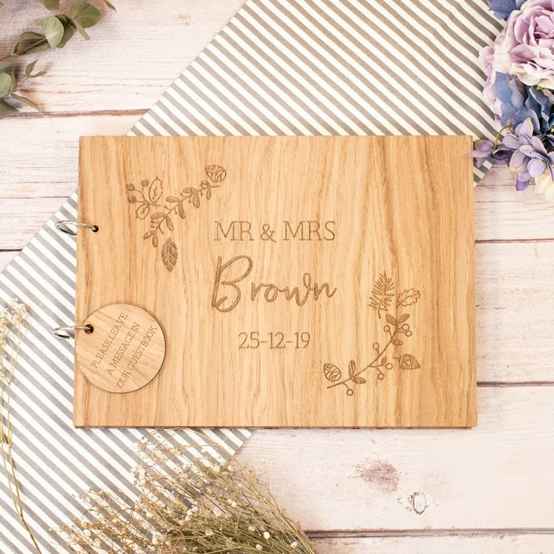 Деревянная книга с именем для гостей на заказ свадебная зиму деревянная