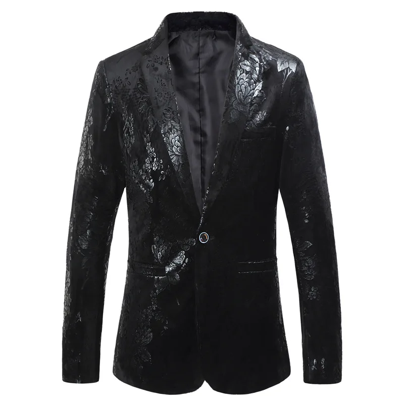 

Spring and autumn men's casual large size suit fashion city printed fat coat