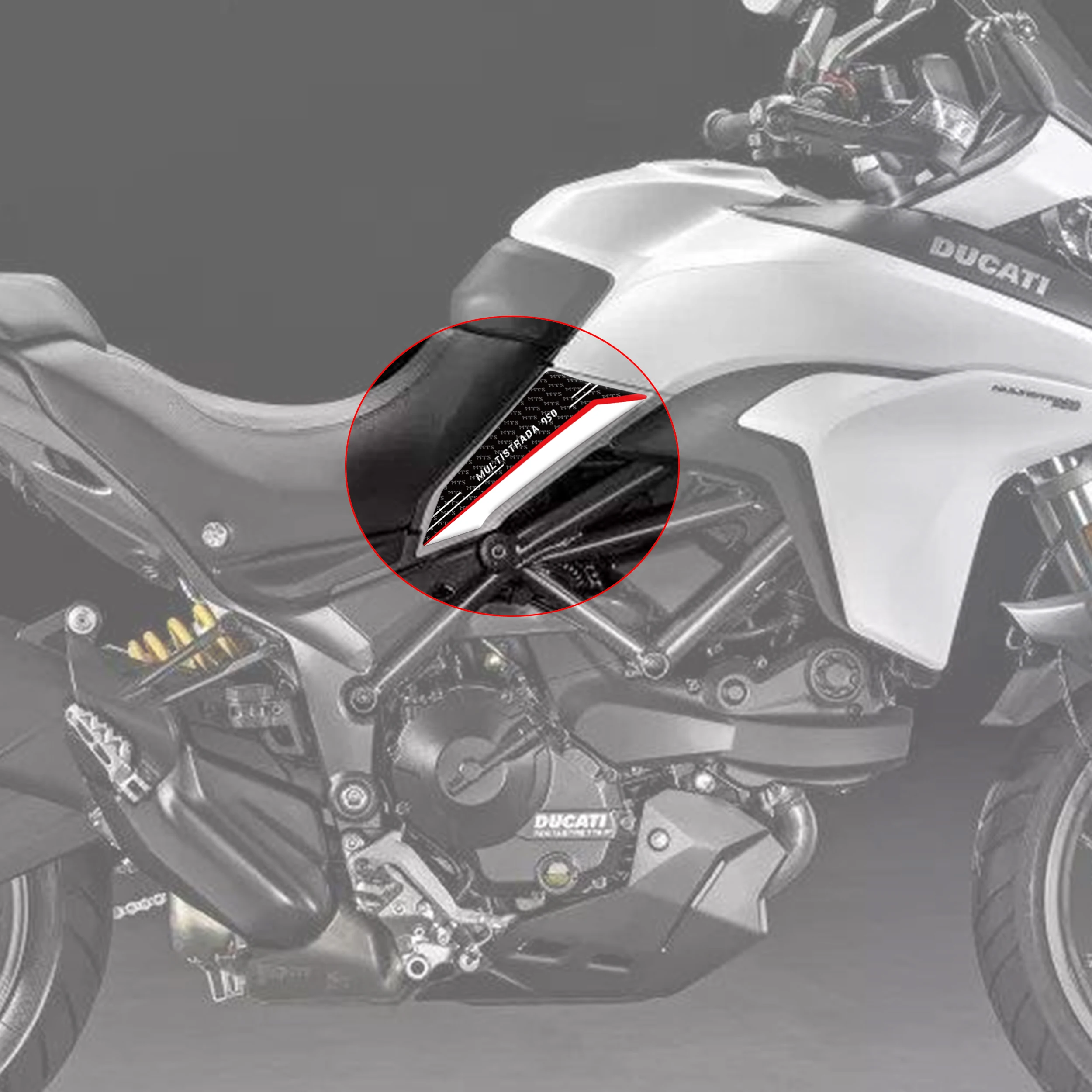 

Motorcycle Fuel Tank Pad Tankpad Protector Racing Sticker For DUCATI Multistra950 Gas Oil Protector Fishbone Decorative Decals