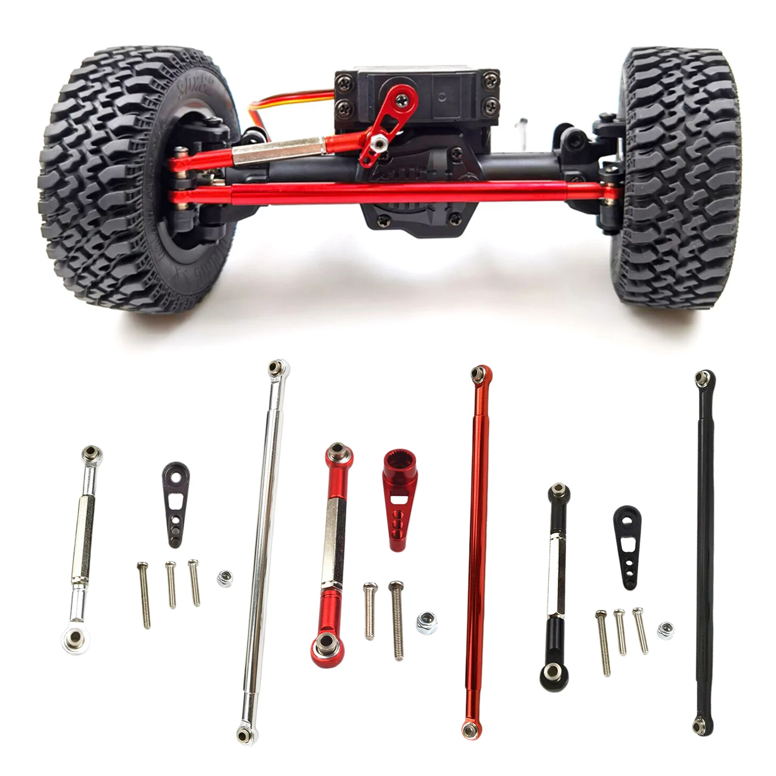 

4x4 RC Car RC Steering Arm Servo Tie-Rod Pull Linkage with Screws Set for MN86K MN86KS 1:12 Scale RC Car Accessory Spare Parts
