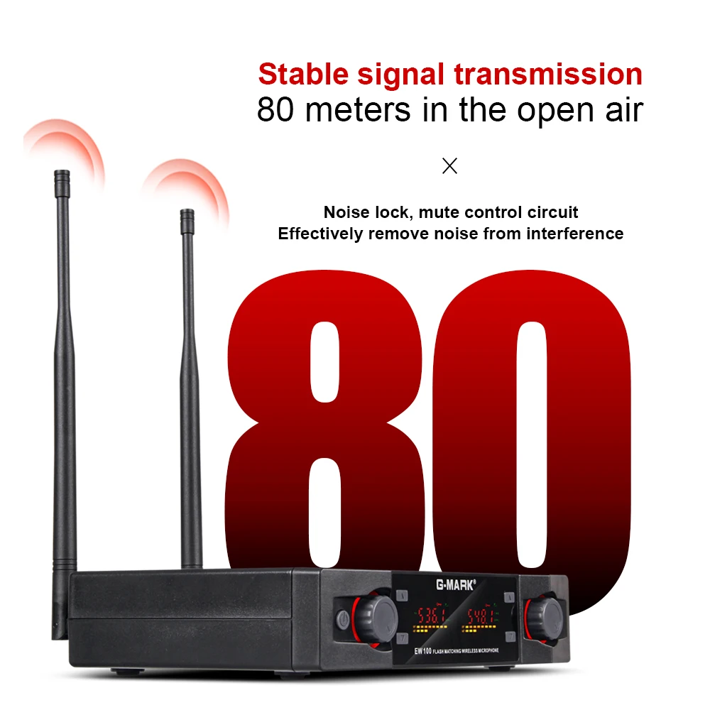Беспроводной микрофон G-MARK EW100 профессиональный ручной УВЧ для караоке с