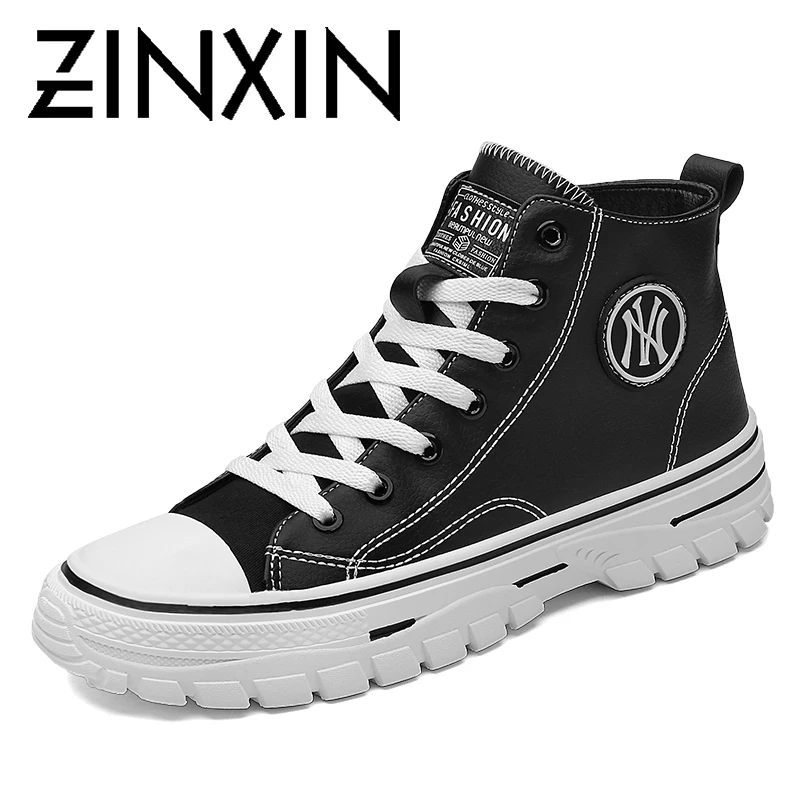 

ZINXINFashion Men's Casual Shoes classic Lace-up High Top Men Sneakers Winter Comfortable men work shoes Rubber Non-slip trendy