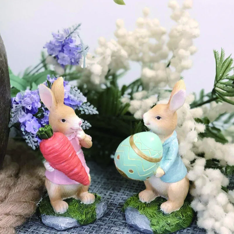 

Easter bunny resin craft figurine carrot egg bunny