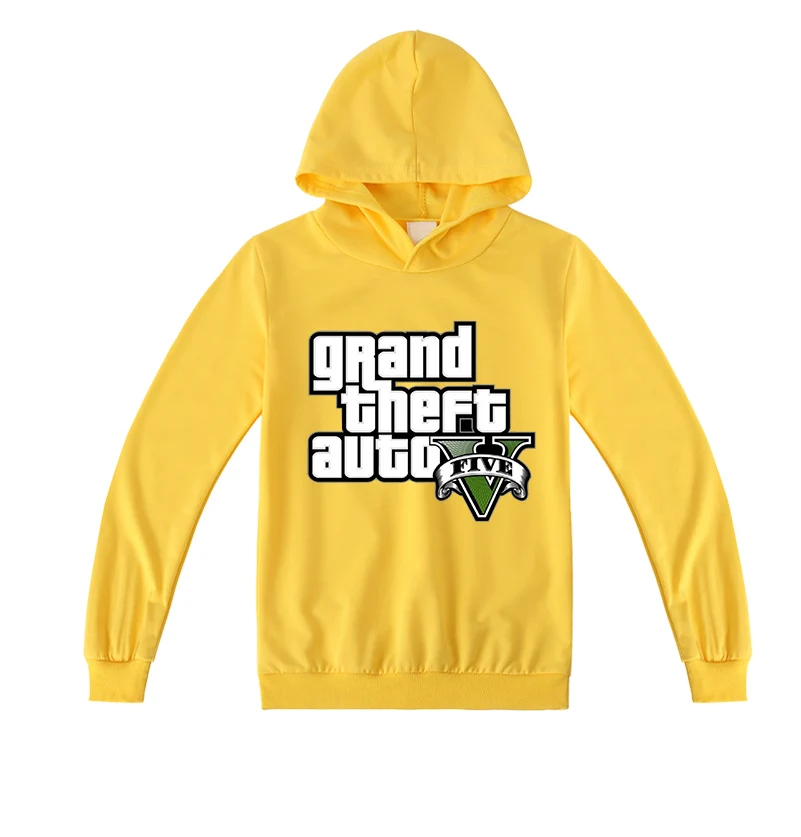 Толстовка с капюшоном для мальчиков рисунком из мультфильма Gta 5 принтом девочек