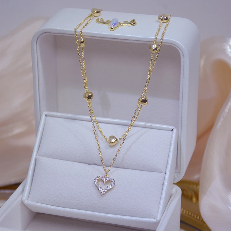 

Uilz Gorgeous AAA Zircon Love Heart Shape Necklace High Quality Exquisite Feminia Women Choker Wedding Bridal Jewelry Pendant
