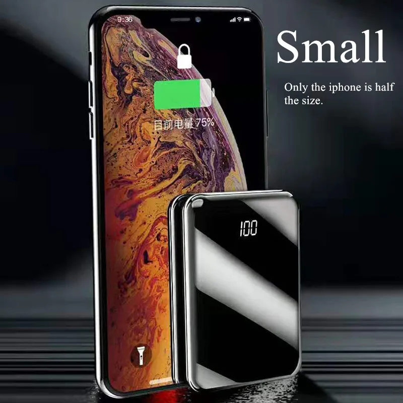 Внешний аккумулятор 10000 мАч с двумя usb портами для мобильных телефонов быстрая