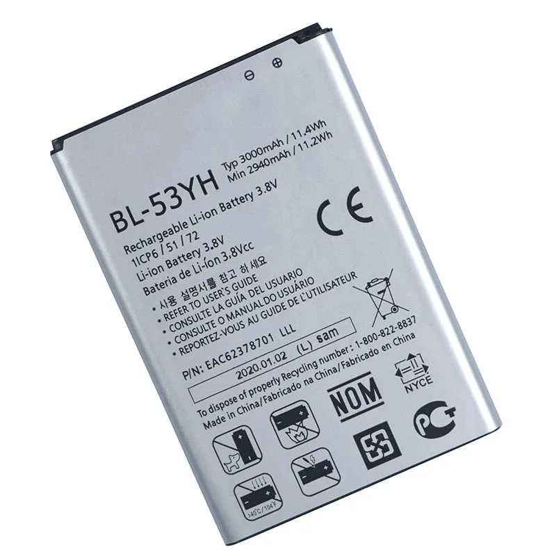 Оригинальный BL-53YH батарея для LG Optimus G3 D830 D850 D851 D855 LS990 VS985 F400 (2019 год версия) |