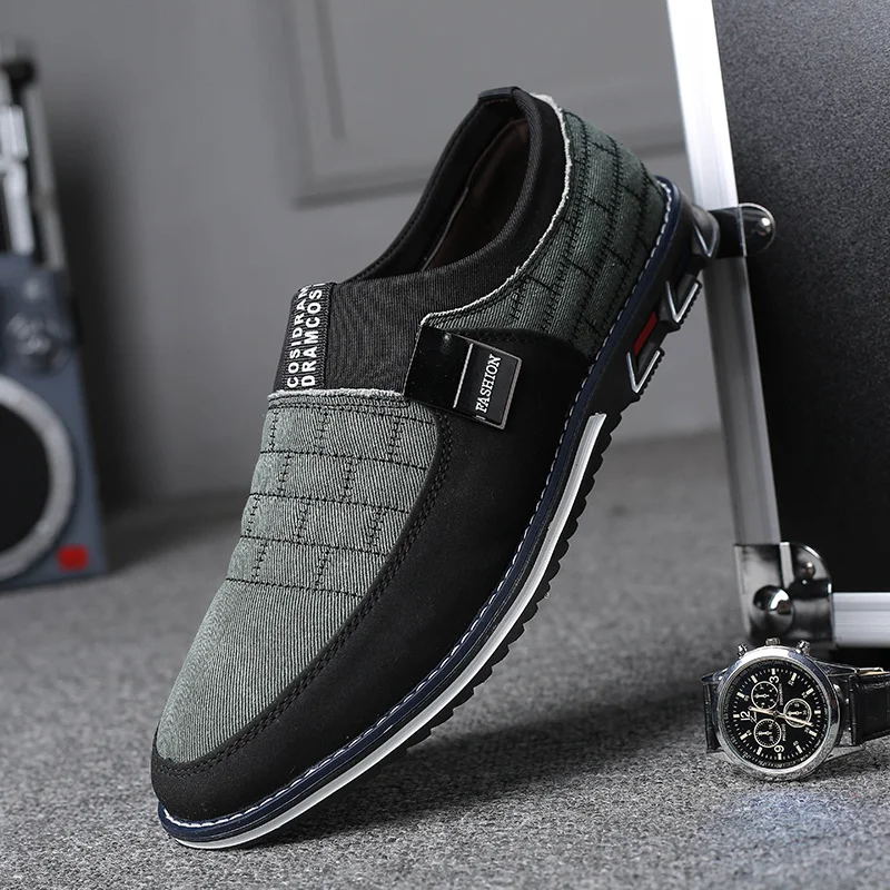 Туфли мужские холщовые повседневные Нескользящие дышащие удобные лоферы