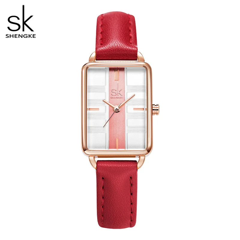 

Shengke Luxury Women Bracelet Quartz Watches For Women 2021 Magnetic Rectangular Waterproof Stainless Steel Mesh Strap Watches
