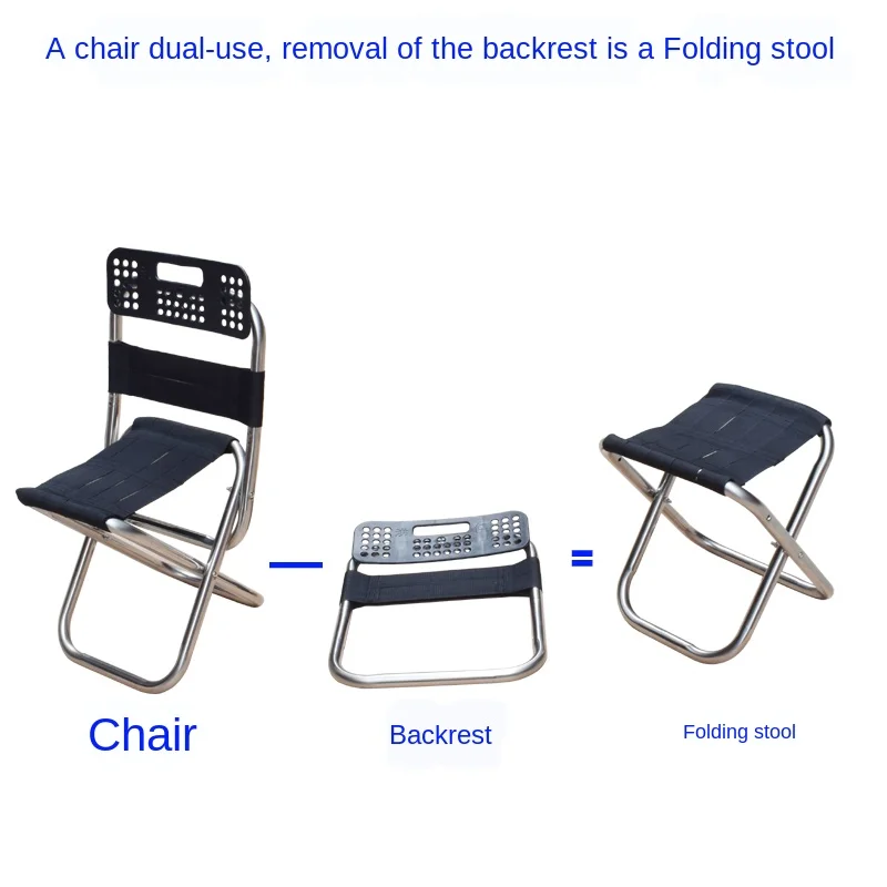 

New Small Outdoor Backrest Camping Chaise Portable Aluminum Comfortable Fishing Chair Barbecue Camping stool Dedicated