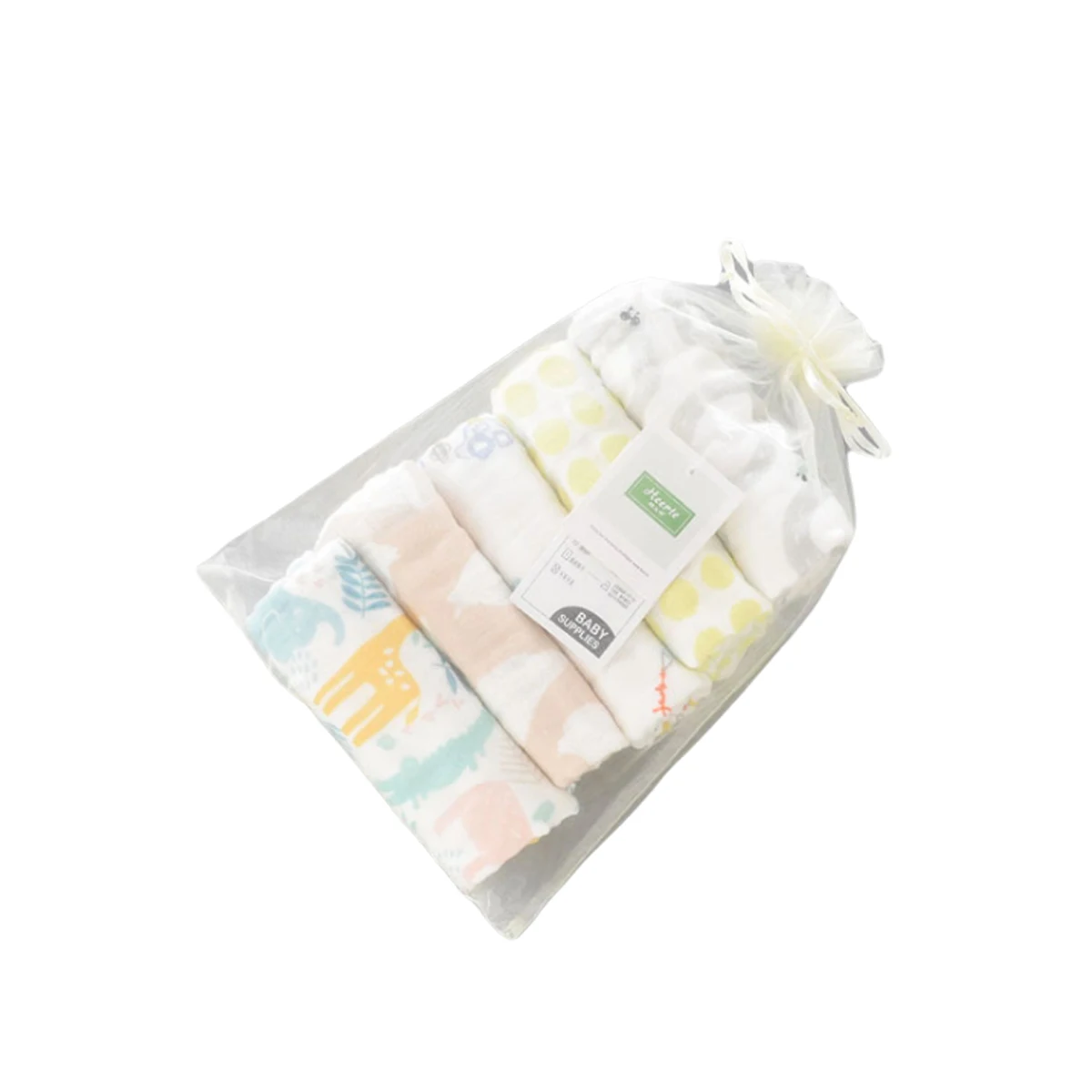 

5 Pieces Gauze Cloth Square Face Towel Floral Printing Water Absorbent Washcloth Bath Towel for Baby Face Towel