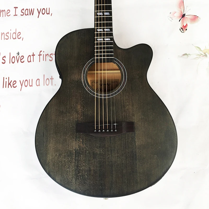 40 дюймов 6 струнная электрическая акустическая гитара оборудование для подхвата