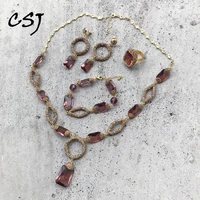 csj big stone zultanite jewelry sets gemstone color change fine jewelry for women wedding engagment party gift box