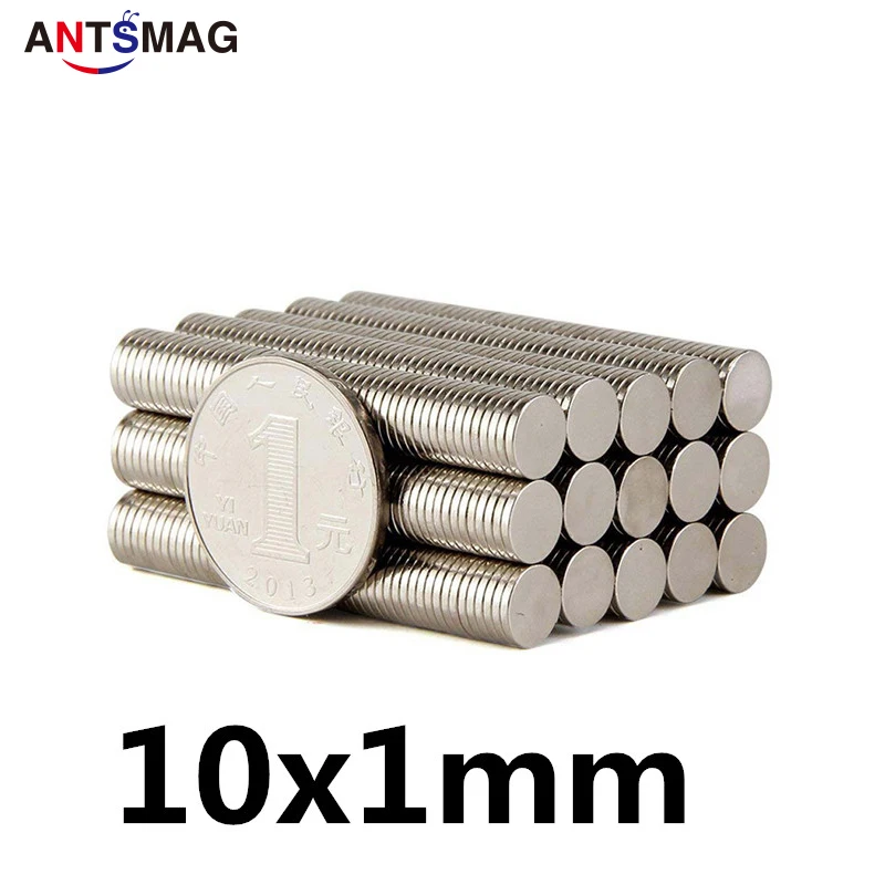 100 шт. D10X1mm Неодимовый Магнит Сильный диск Неодимовый магнит диск из редкоземельного металла магнит N35