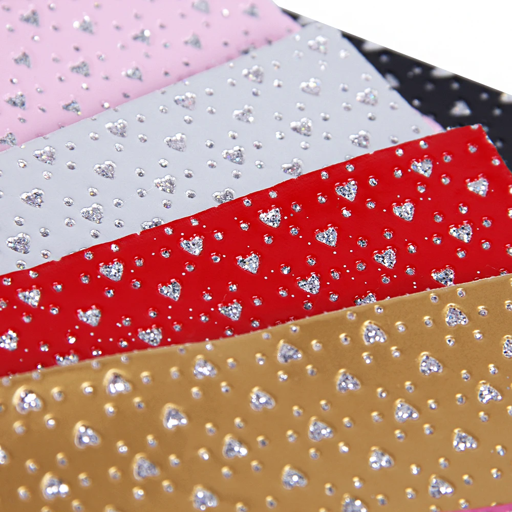David accessories 20*33cm heart love valentine day glitter Synthetic leather fabric DIY hair bow decoration crafts 1Yc3377 | Дом и сад