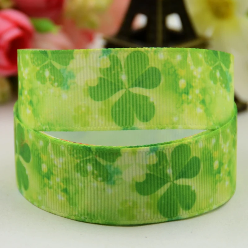 

7/8'' 22mm,1" 25mm,1-1/2" 38mm,3" 75mm St. Patrick's Day Cartoon Printed grosgrain ribbon party decoration 10Y X-01046