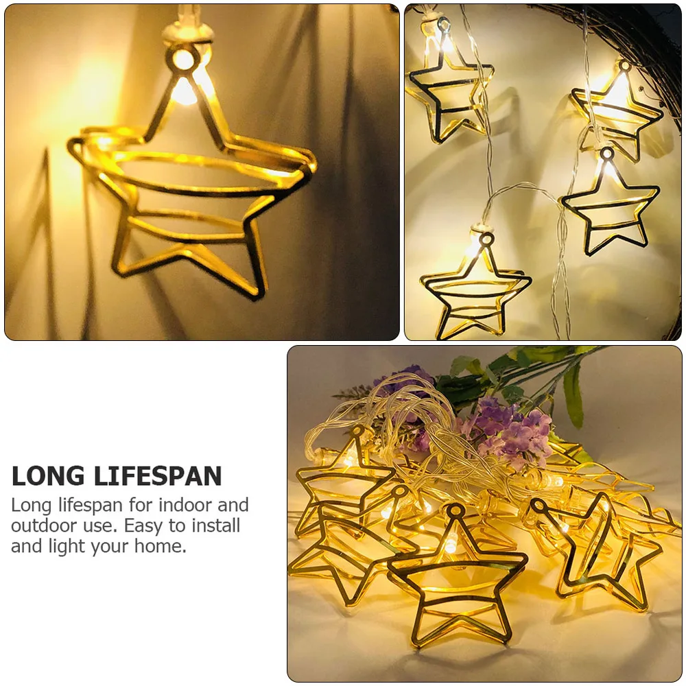 

1Pc Pentagram Shaped Light String Creative Festival Chic Light for Party Golden