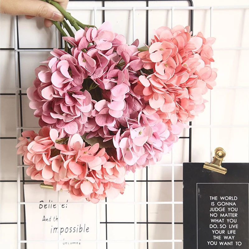 

2Pcs Artificial Hydrangea Macaron Artificial Flowers for Christmas Decorations 2022 Wedding New Year's Decor Home Decoration Art