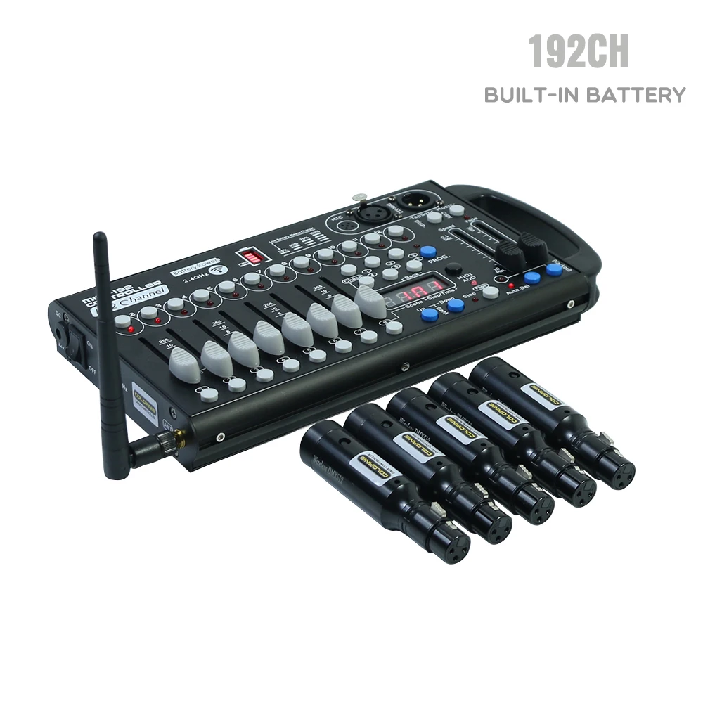 Power Battery 192CH Wireless DMX Controller Wifi Recharge Receiver For DJ Equipment LED Par Moving Head Spotlights Controlle |