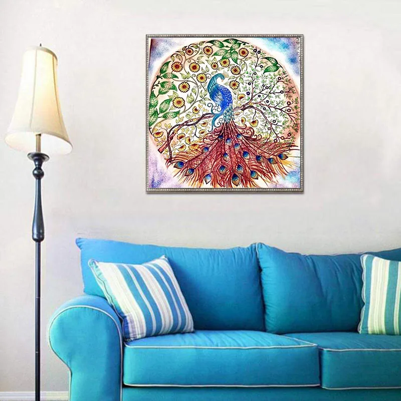 Алмазная живопись павлины полная дрель декоративный узор стразы распродажа
