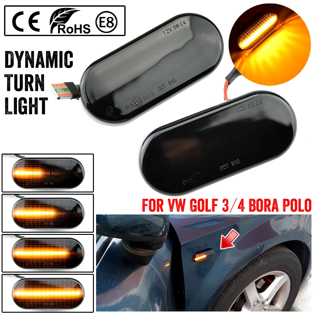 

Led Dynamic Side Marker Turn Signal Light Sequential Blinker Light For VW Golf 3 4 MK3 MK4 Passat 3BG Polo 6N 9N Bora Vento