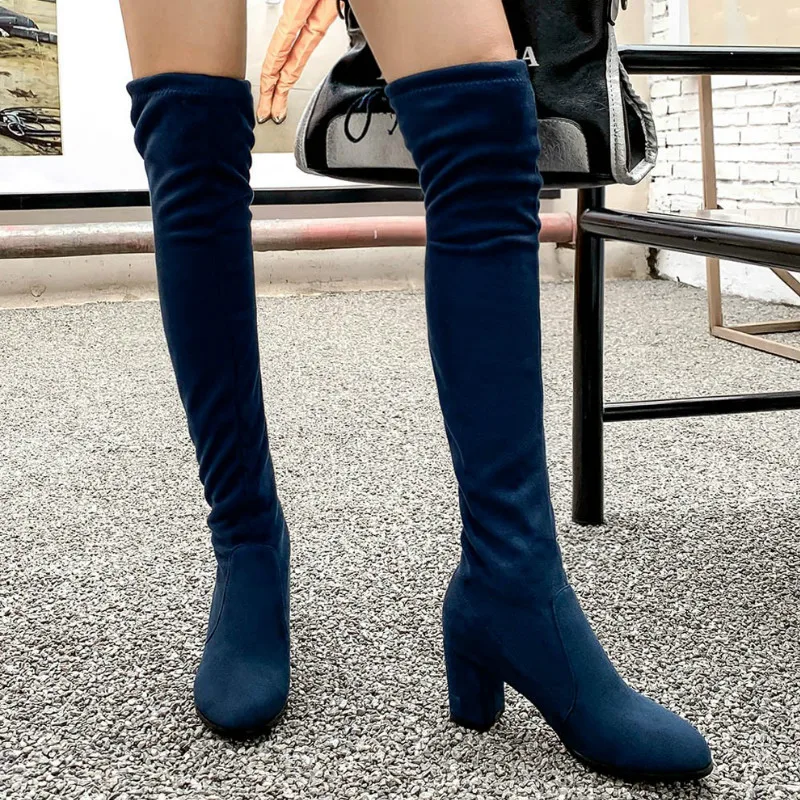 

Shoes Woman Leisure Leopard Lace-Up Knee Bare Boots Square Heel Casual Long Tube Boots Shoes Woman High Heel Winter Boots Women