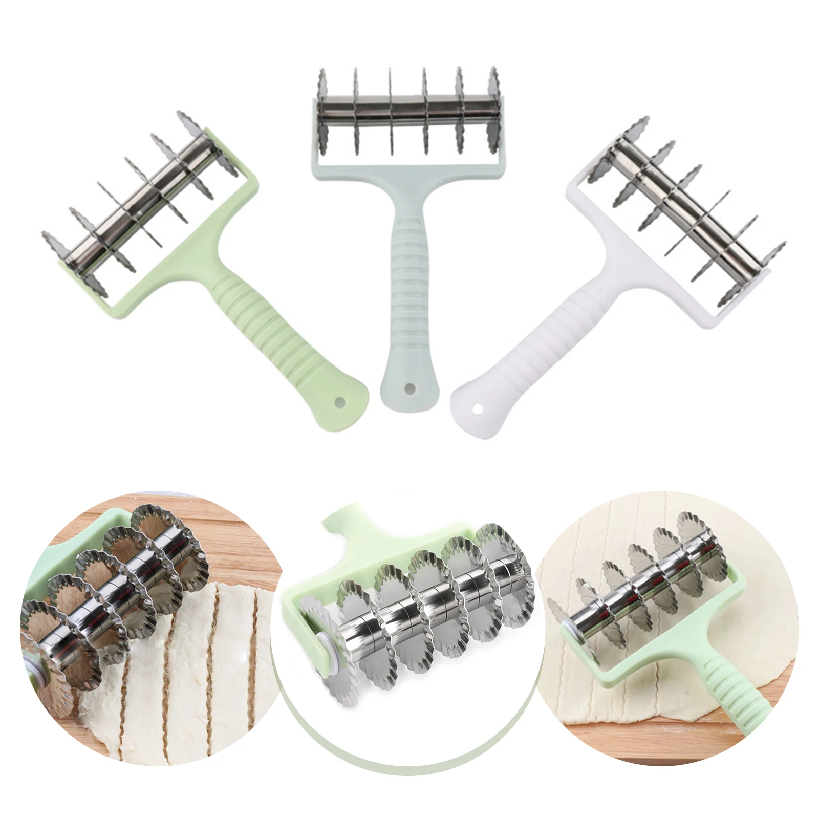 

Hot Rolling Dough Cutter Stainless Steel Pizza Wheel Pasta Cookie Biscuit Scraper Slicer Fondant Cake Mold Baking Pastry Tools