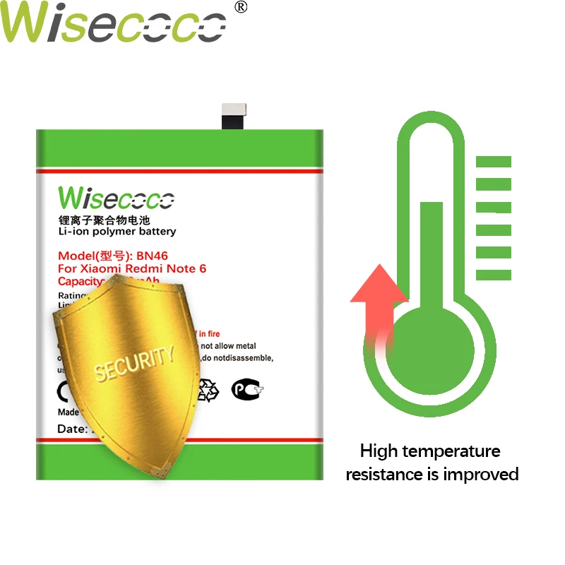 Wisecoco BN46 4650mAh батарея для Xiaomi Redmi Note 6 Note6 телефон Высокое качество замена ремонта +