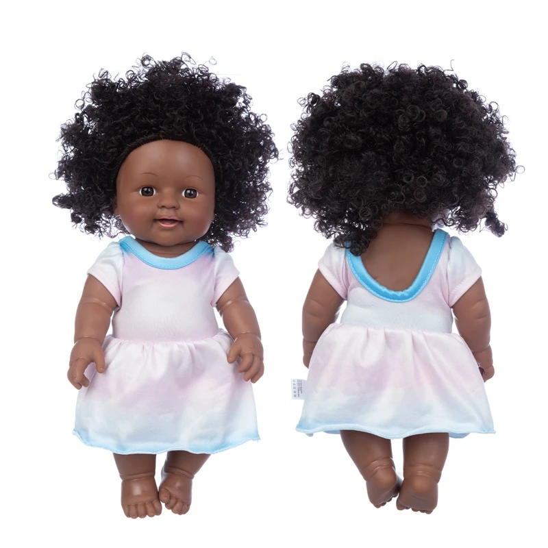 

Leisure Dress+30cm DollChristmas Best Gift For Baby Girls Black Toy Mini Cute Explosive hairstyle Doll Children Girls