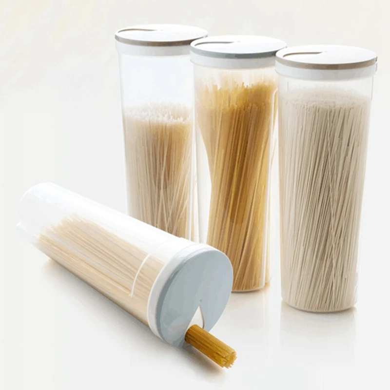 

Plastic Tall Food Storage Spaghetti Noodles Pasta Nuts Snacks Container Holder Kitchen Food Container Storage