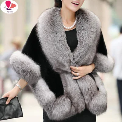 

2022 Winter Leather Grass Fox Fur Mink Rabbit Fur Poncho Cape Bridal Wedding Dress Shawl Cape Women Vest Fur Coat