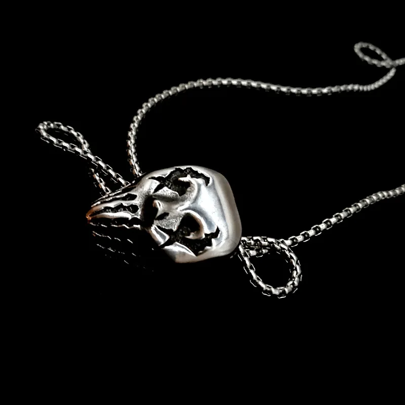 Hip Hop Clown Mask Pendant Necklace Gothic Stainless Steel Ghost Skeleton Men and Women Punk Jewelry Halloween Gift | Украшения и