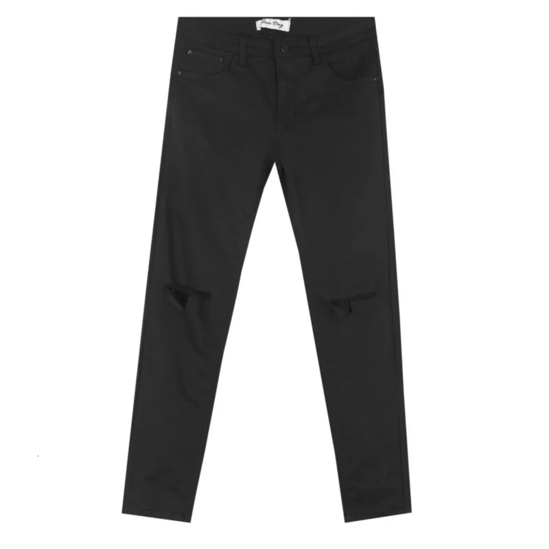 

Autumn New Jeans Men Slim Fashion Washed Solid Color Casual Denim Pants Man Streetwear Wild Hip-hop Hole Jeans Male Clothes